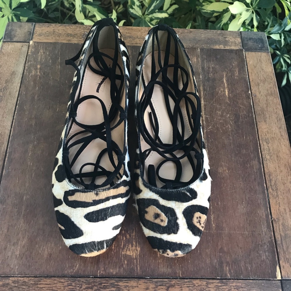 J.crew Calf Hair Lace up Flats